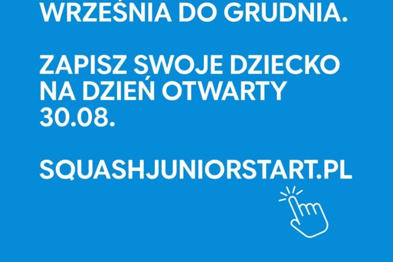 Bezpłatne zajęcia squasha dla dzieci i młodzieży