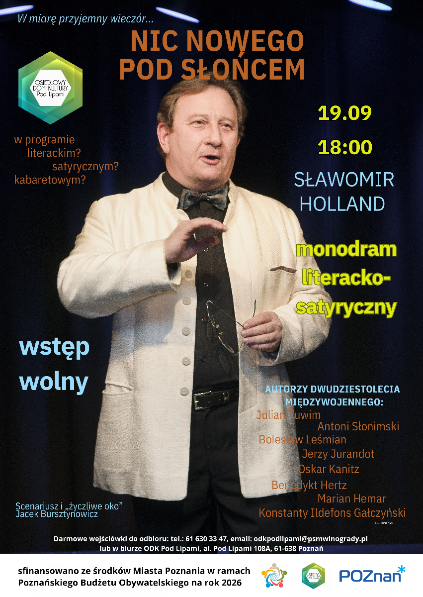 Sławomir Holland w monodramie – „Nic nowego pod słońcem”