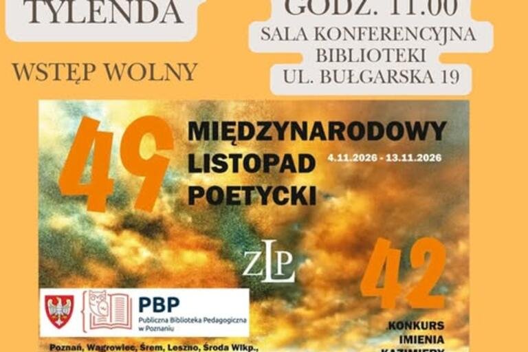Spotkanie z Elżbietą Tylendą w ramach 49. Międzynarodowego Listopada Poetyckiego